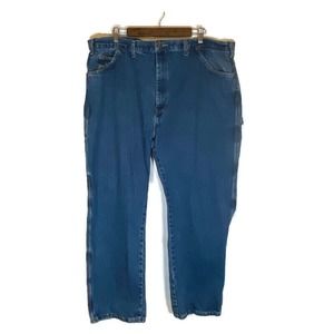 Dickies Carpenter Jeans Mens 44x30 Blue Denim Straight Work Pants Denim Pockets